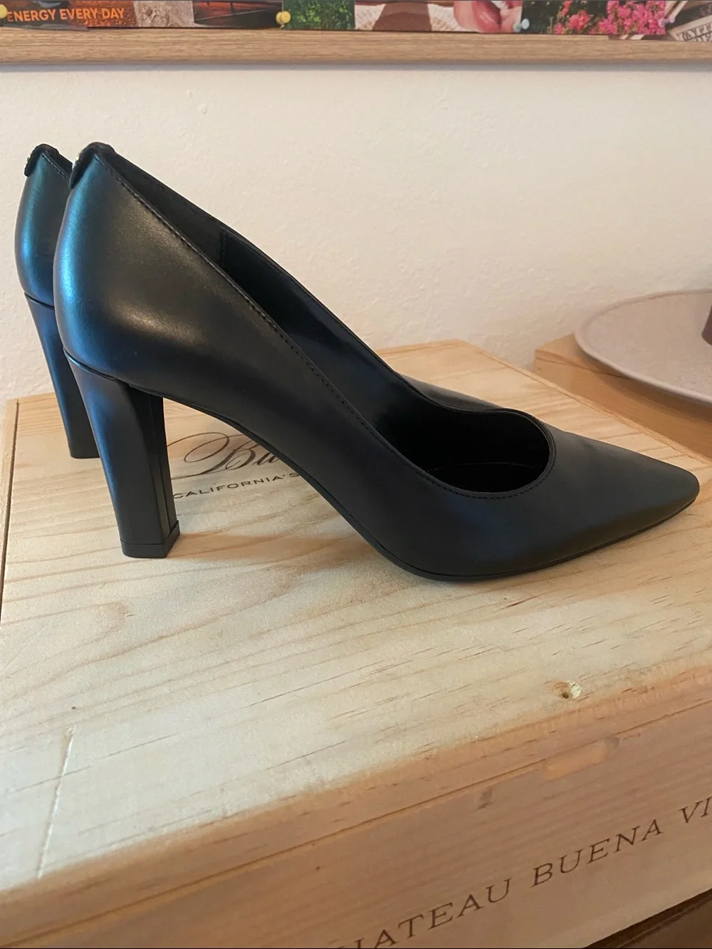 Michael Kors Black Pointed Leather High Heel Pumps